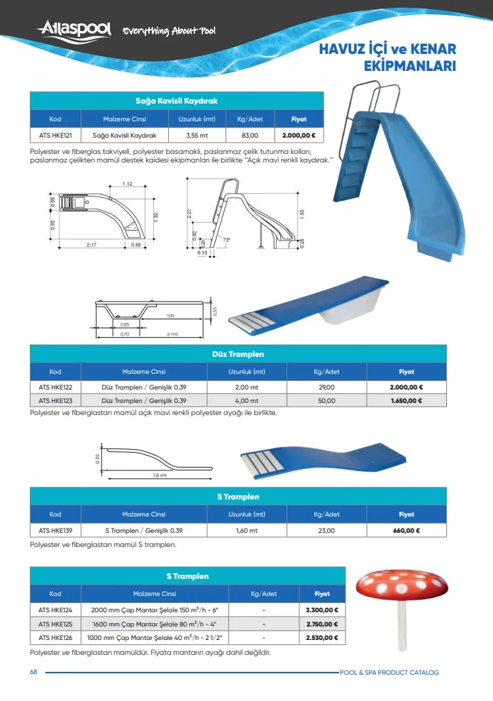 Havuz İçi Temizlik Ekipmanları Atlaspool katalog görseli